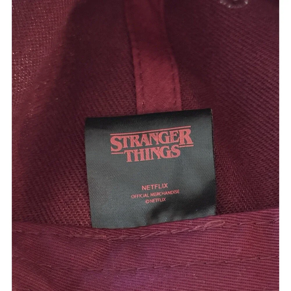 Official Netflix STRANGER THINGS Maroon Snapback Hat Cap Adjustable